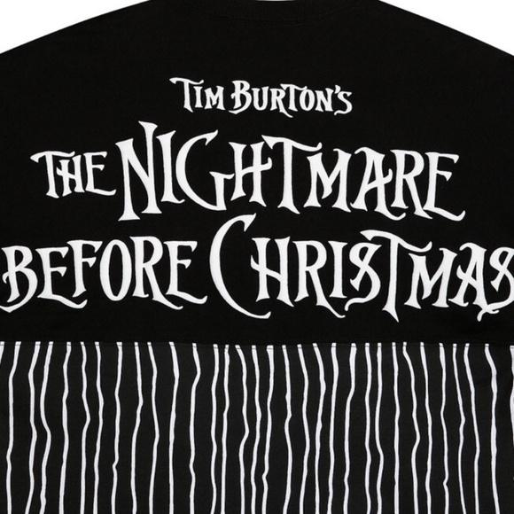 Disney Nightmare Before Christmas Spirit Jersey Shirt Black White Jack Sally NEW - Picture 3 of 4